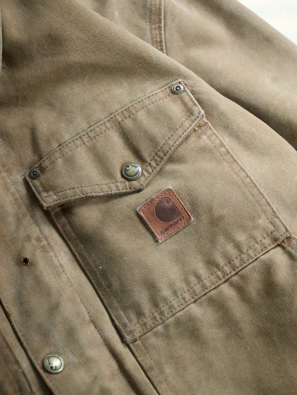 Carhartt duck work jacket beige