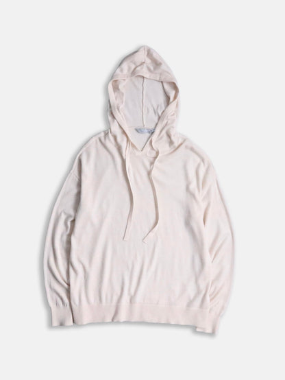 cashmere brend knit hoodie pinkbeige