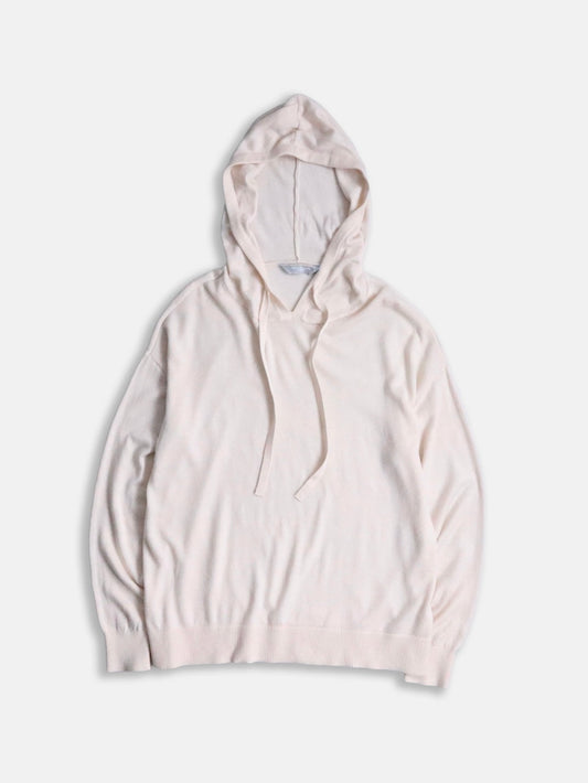 cashmere brend knit hoodie pinkbeige
