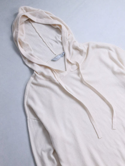 cashmere brend knit hoodie pinkbeige
