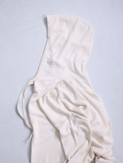 cashmere brend knit hoodie pinkbeige