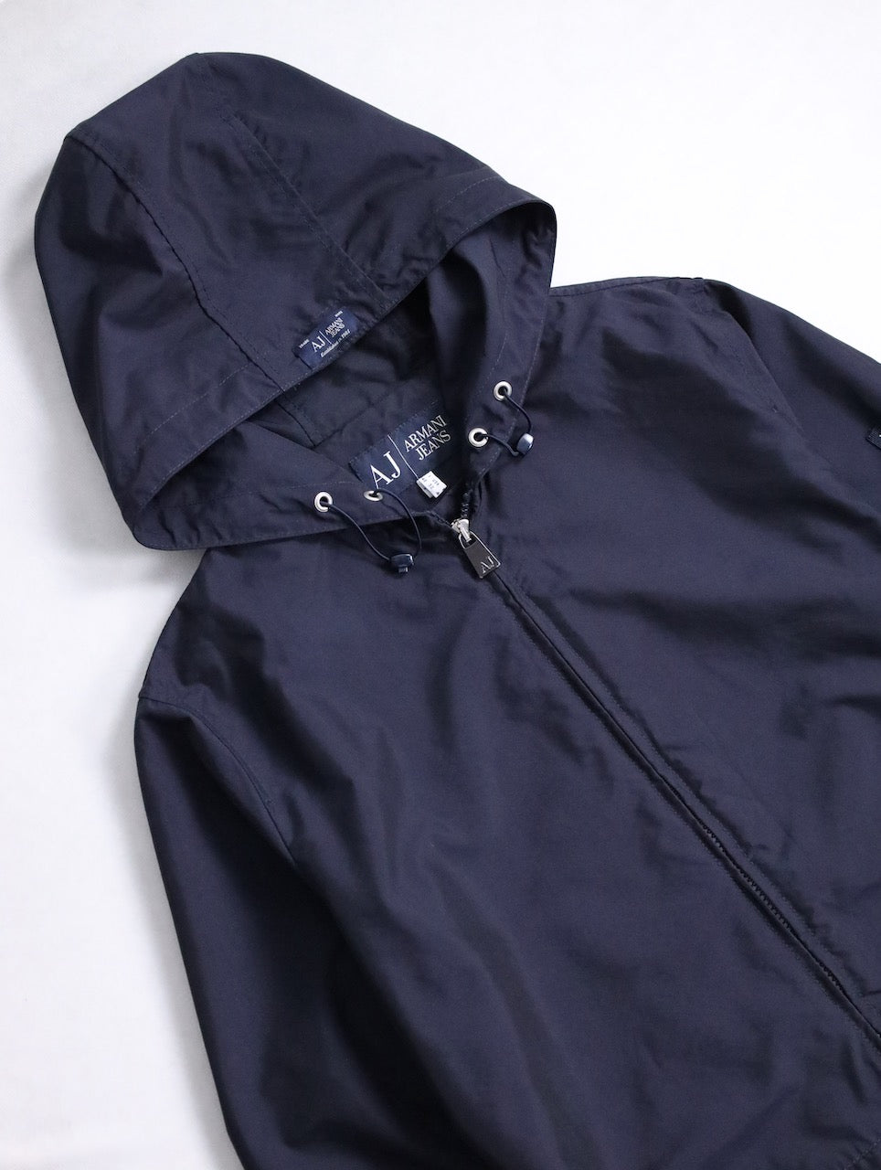 Armani Jeans nylon touch hooded jacket navy