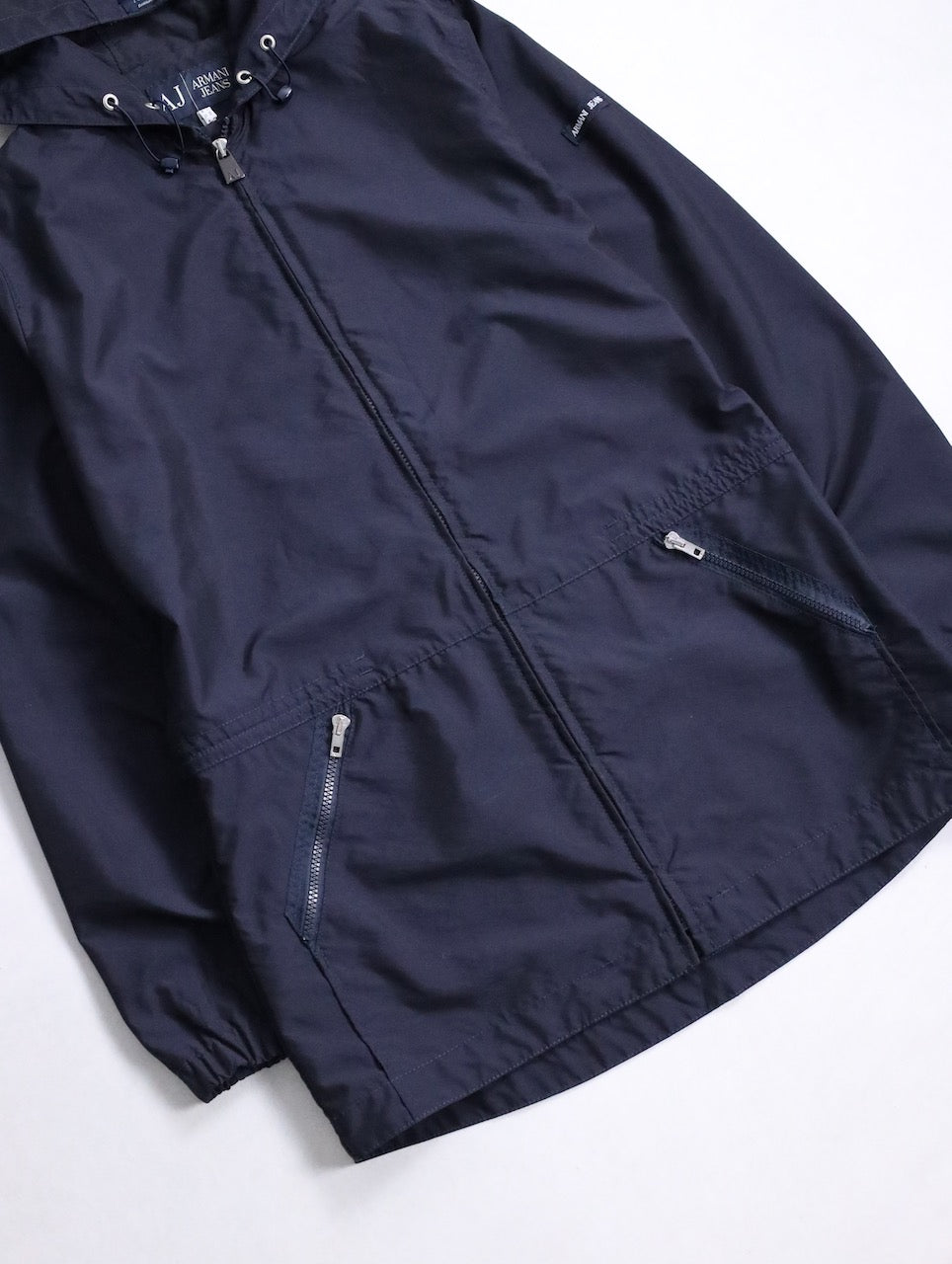 Armani Jeans nylon touch hooded jacket navy