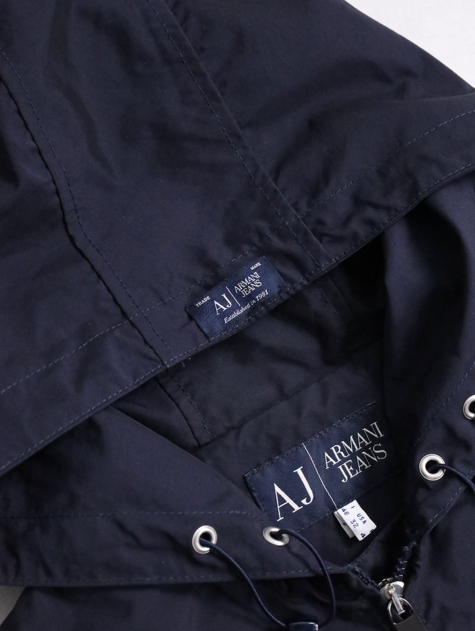 Armani Jeans nylon touch hooded jacket navy