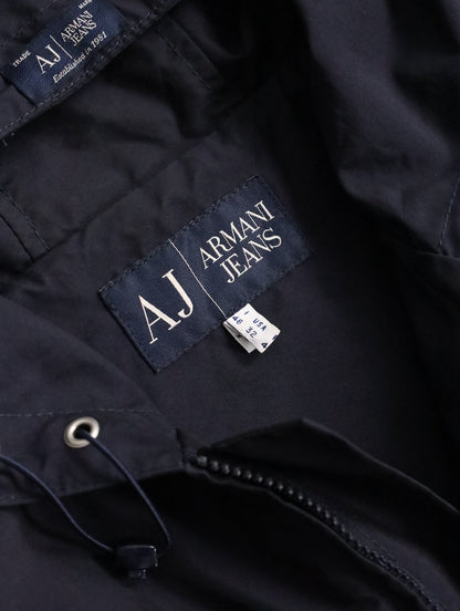 Armani Jeans nylon touch hooded jacket navy
