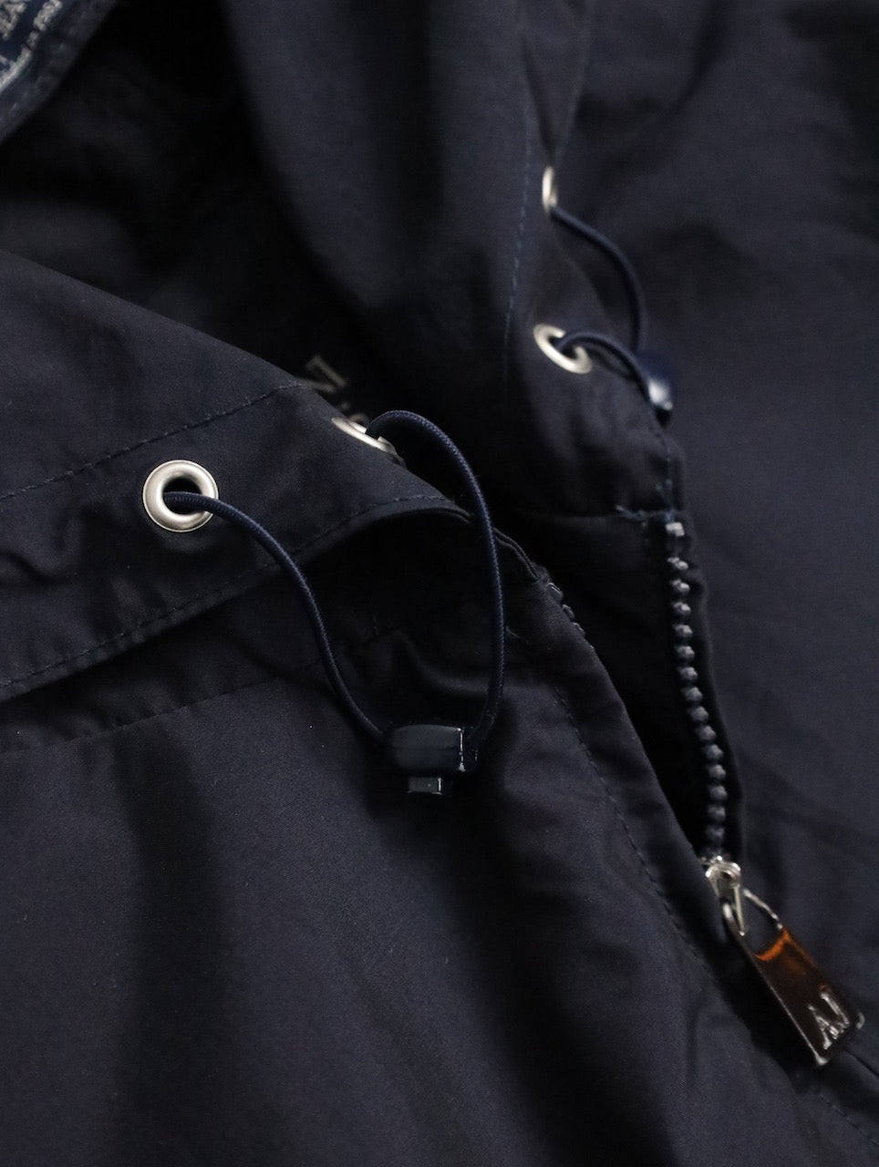 Armani Jeans nylon touch hooded jacket navy