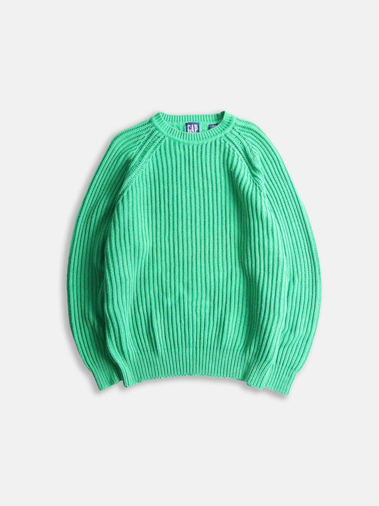 GAP cotton crewneck sweater green