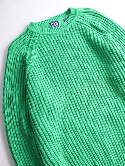 GAP cotton crewneck sweater green