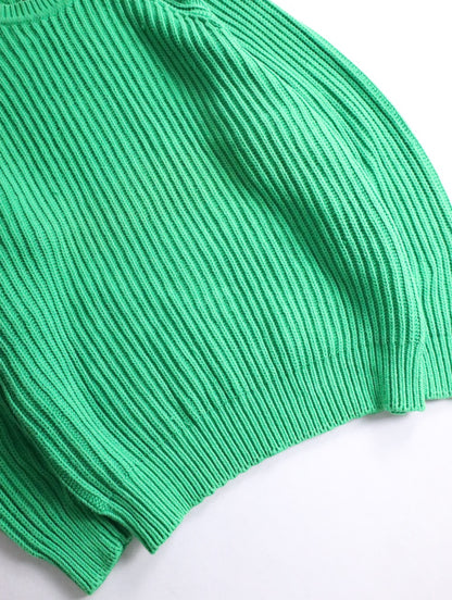 GAP cotton crewneck sweater green