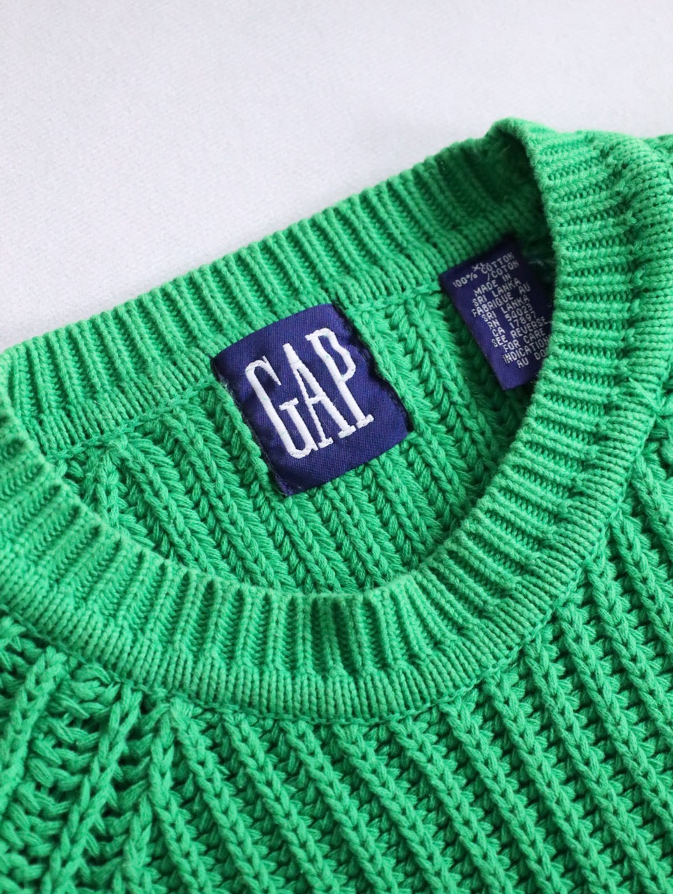 GAP cotton crewneck sweater green