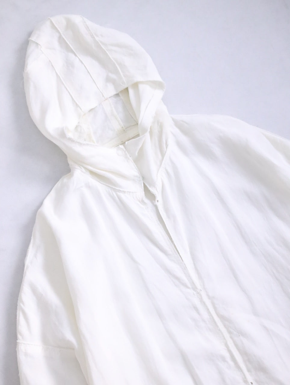 B yohji yamamoto linen shrit hoodie white