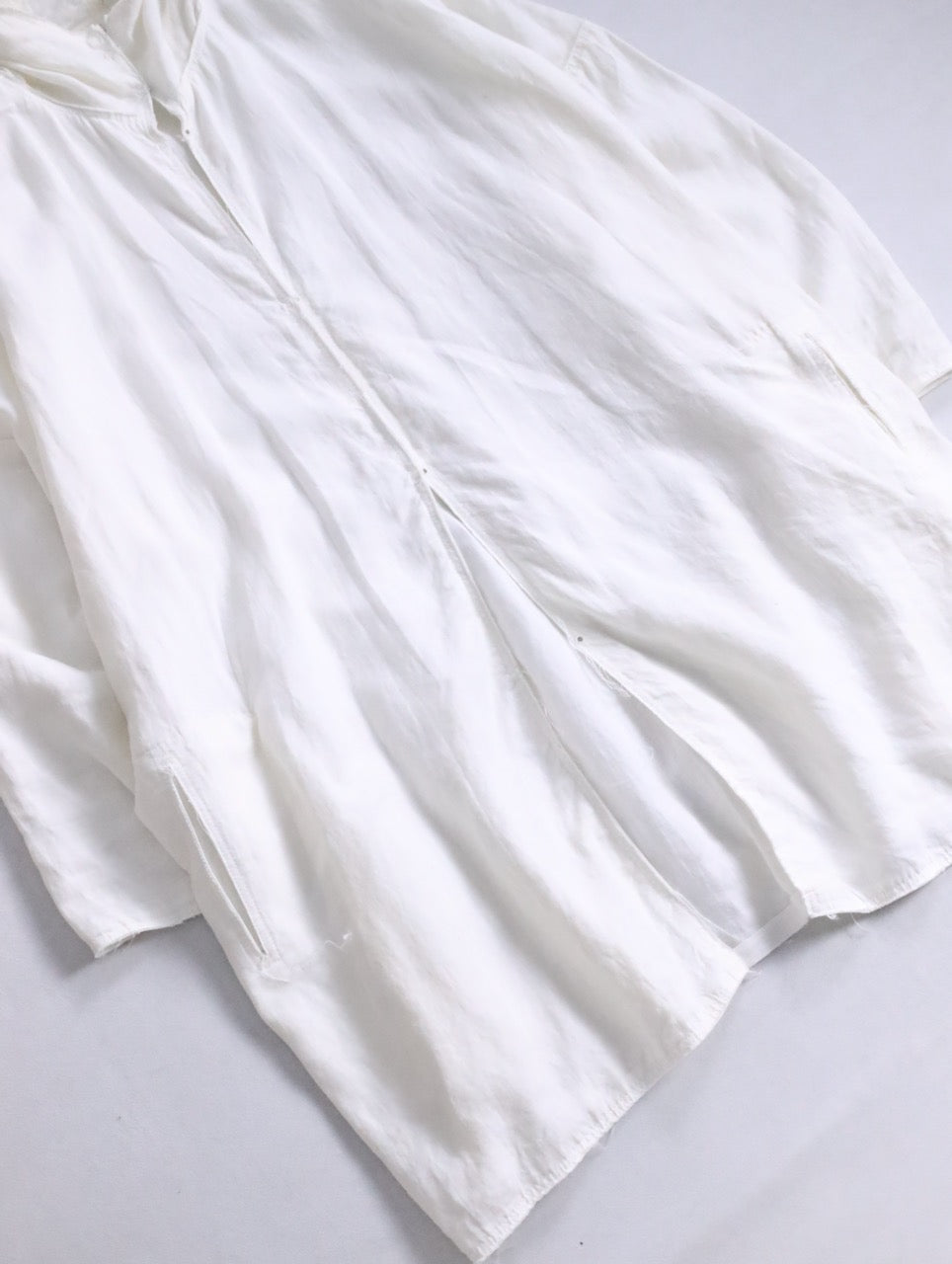 B yohji yamamoto linen shrit hoodie white