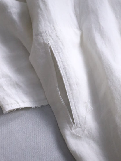 B yohji yamamoto linen shrit hoodie white