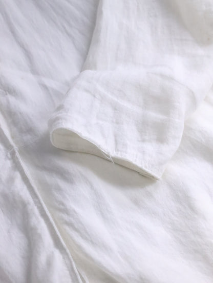 B yohji yamamoto linen shrit hoodie white