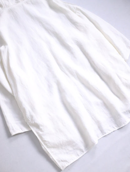 B yohji yamamoto linen shrit hoodie white