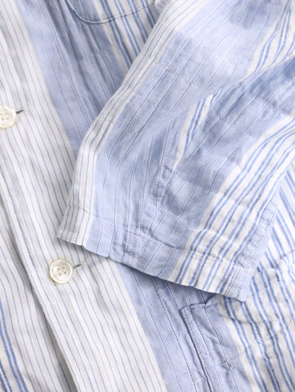 yohji yamamoto pour homme long shirt lightblue-white