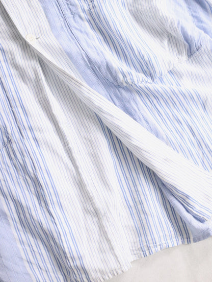 yohji yamamoto pour homme long shirt lightblue-white