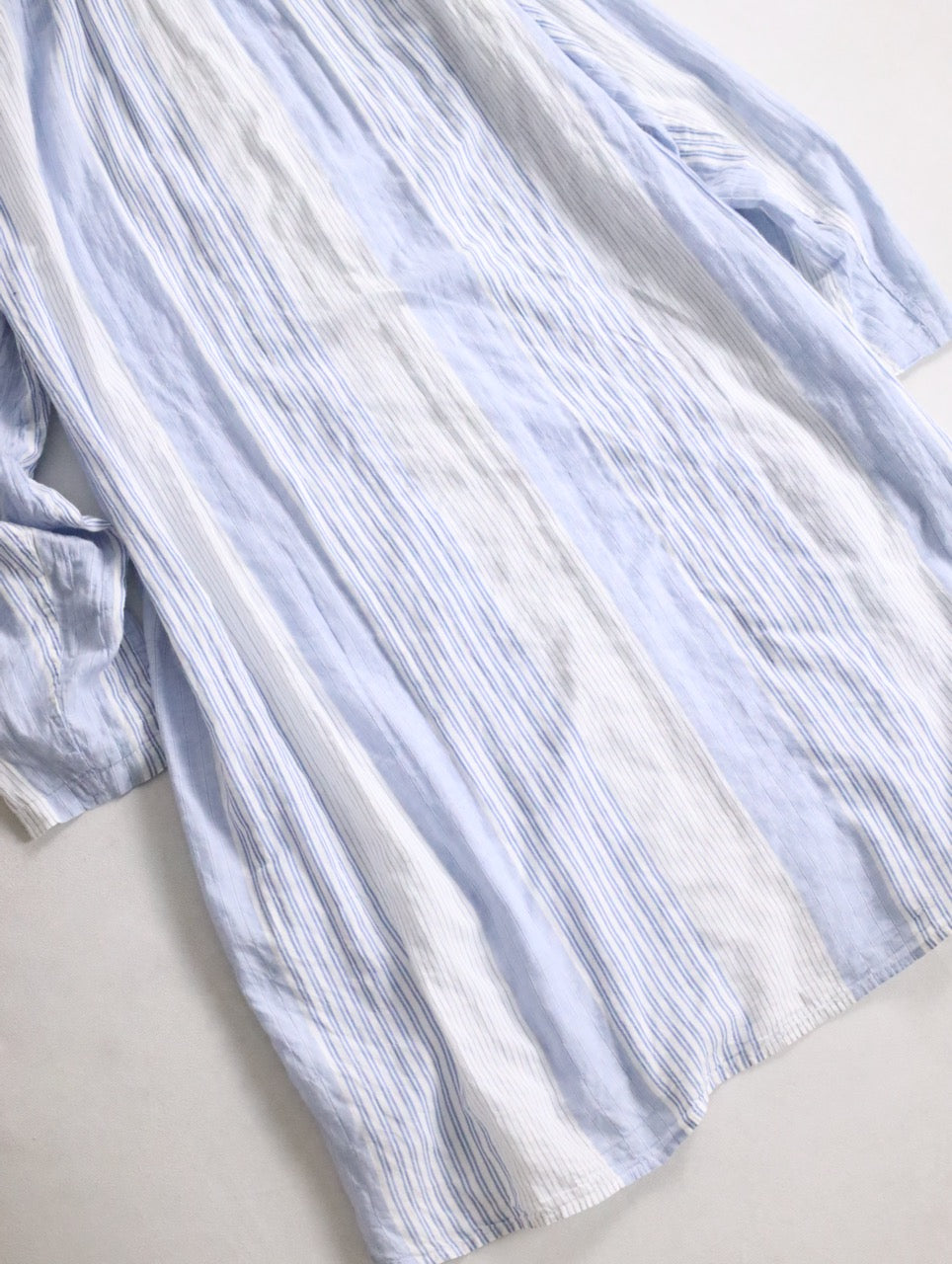 yohji yamamoto pour homme long shirt lightblue-white
