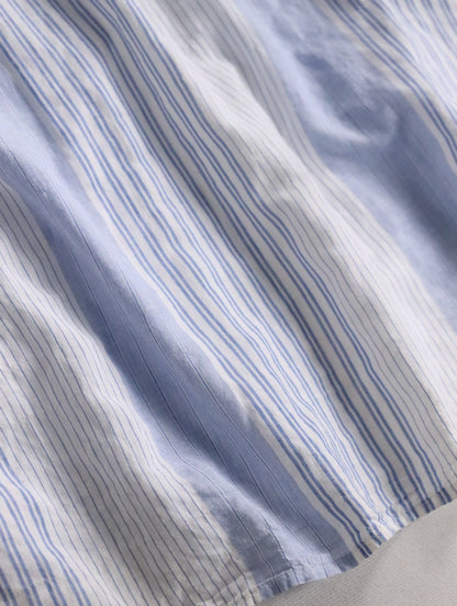 yohji yamamoto pour homme long shirt lightblue-white