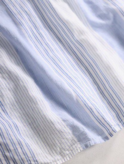yohji yamamoto pour homme long shirt lightblue-white