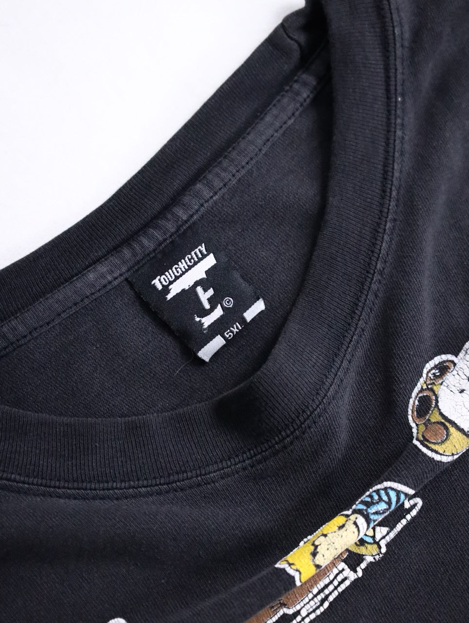 snoopy print oversize tee black-white-multi