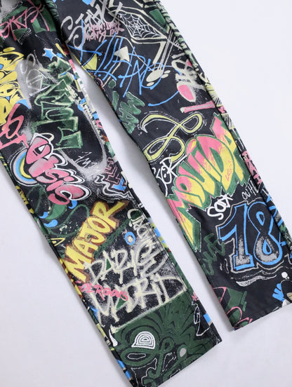 LOEWE graffiti denim pants multi