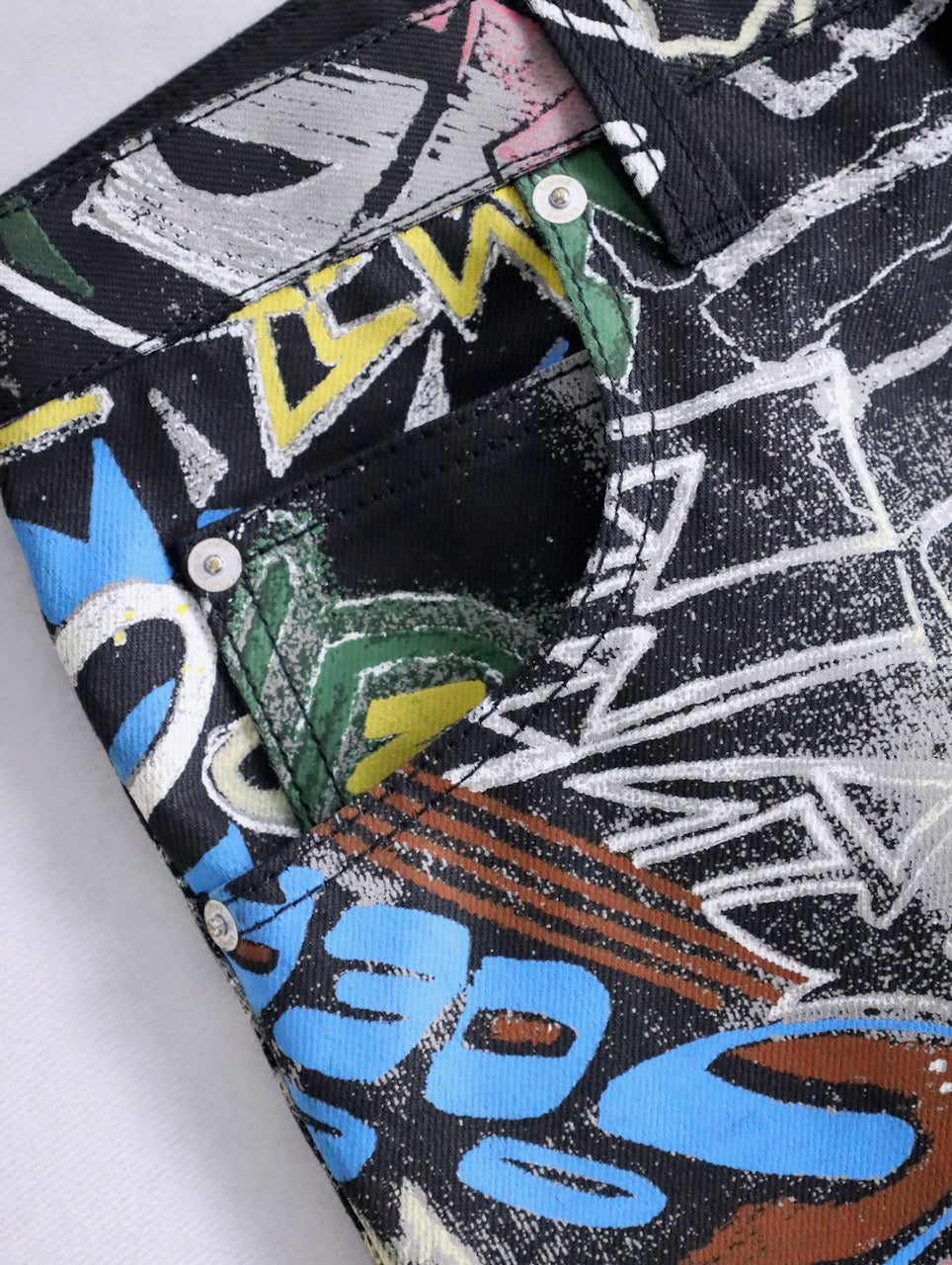 LOEWE graffiti denim pants multi