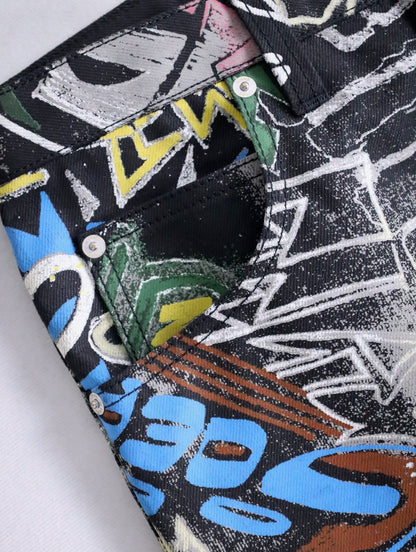LOEWE graffiti denim pants multi