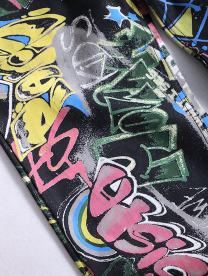 LOEWE graffiti denim pants multi