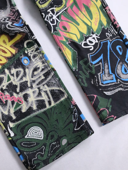 LOEWE graffiti denim pants multi
