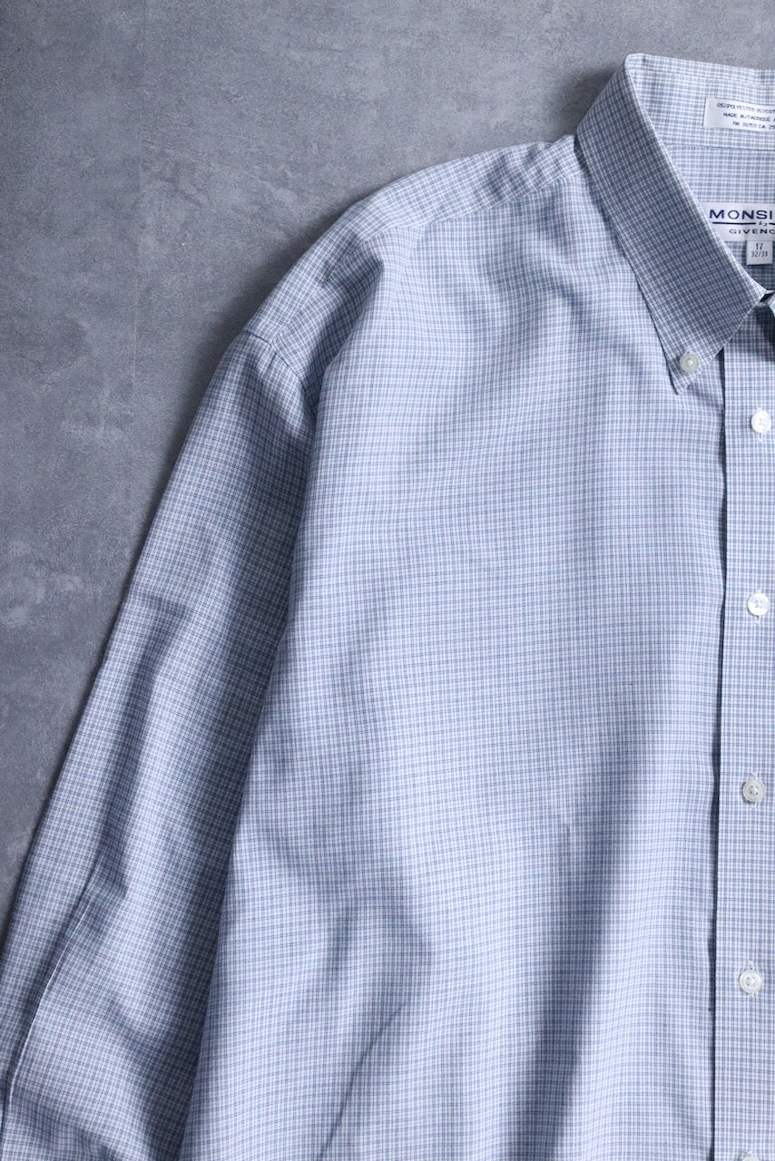 GIVENCHY graph check shirt blue