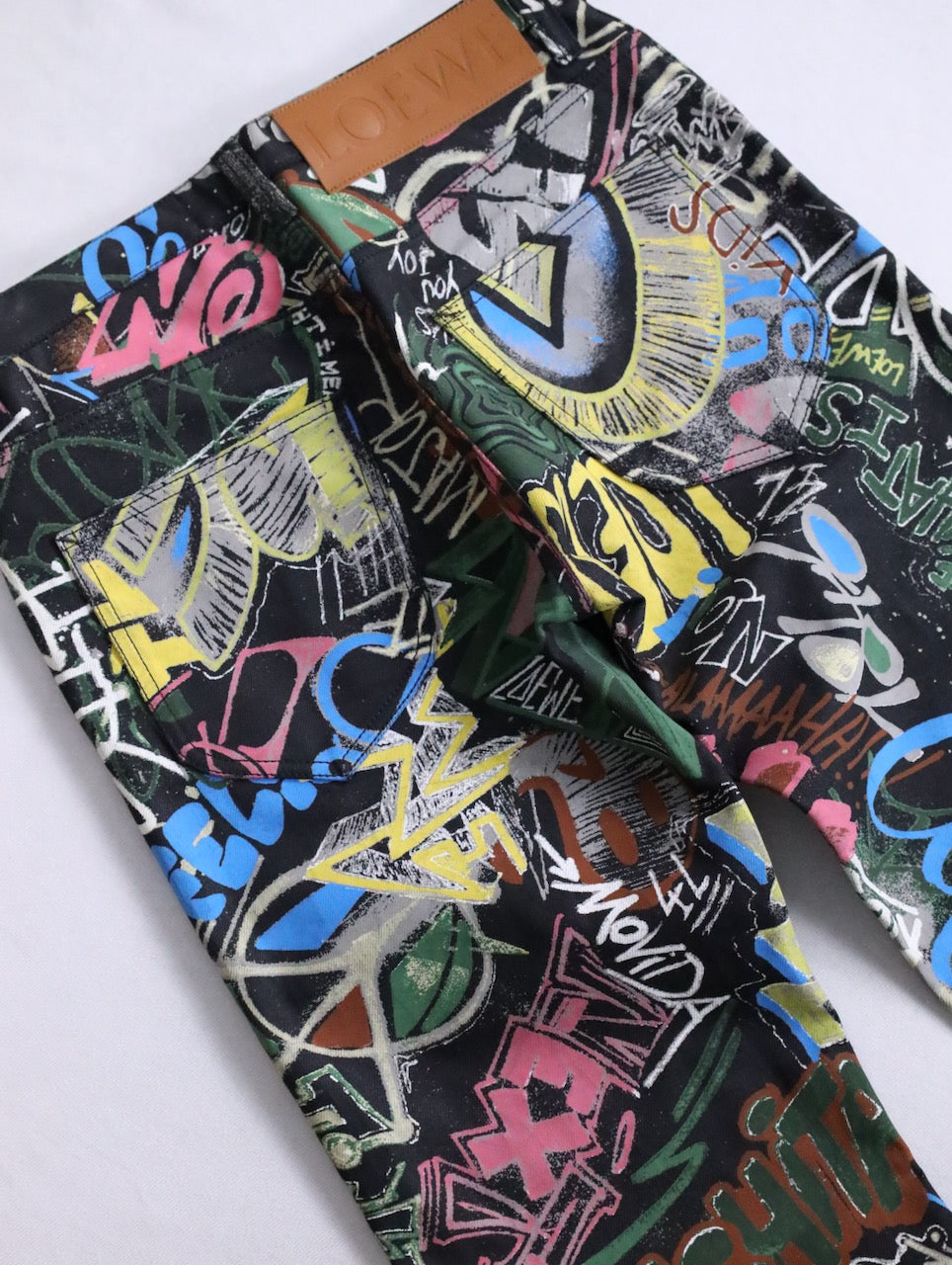 LOEWE graffiti denim pants multi
