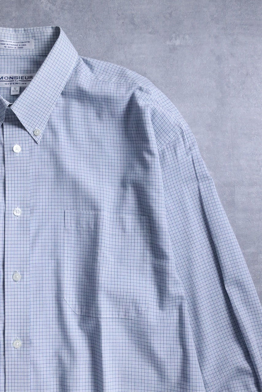 GIVENCHY graph check shirt blue