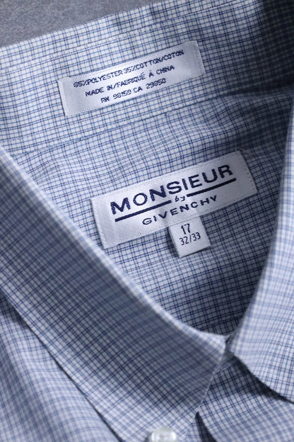 GIVENCHY graph check shirt blue