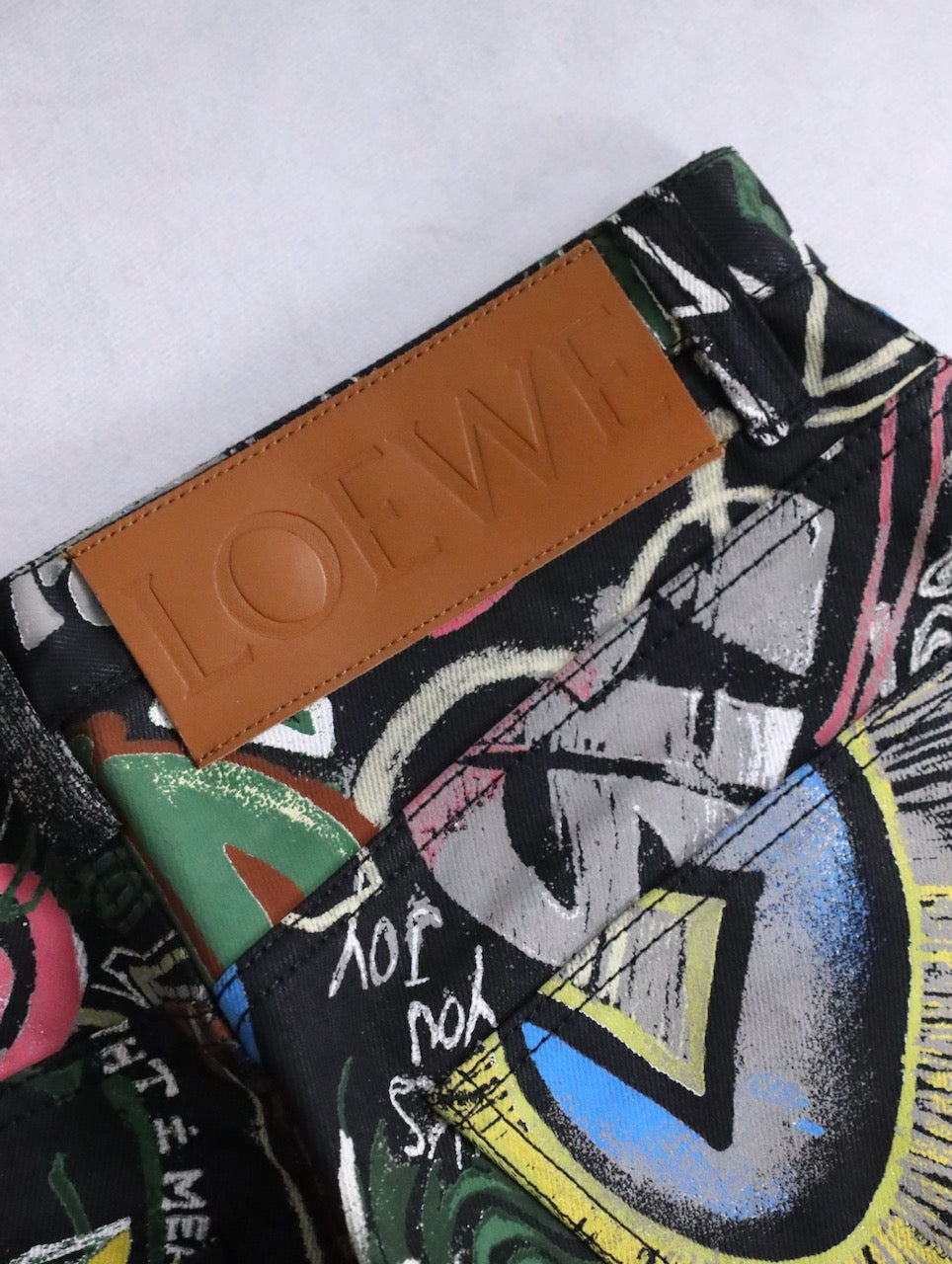 LOEWE graffiti denim pants multi