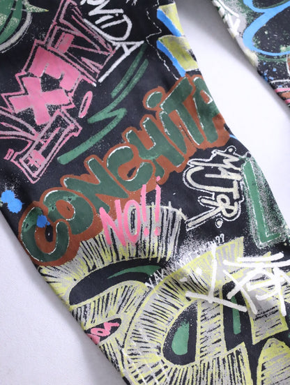 LOEWE graffiti denim pants multi