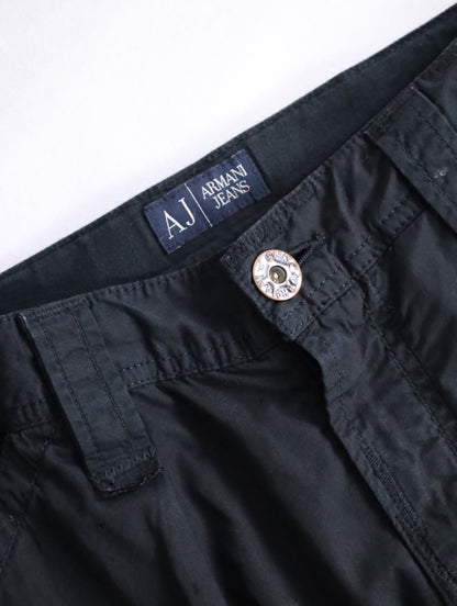 ARMANI JEANS cotton cargo shorts black