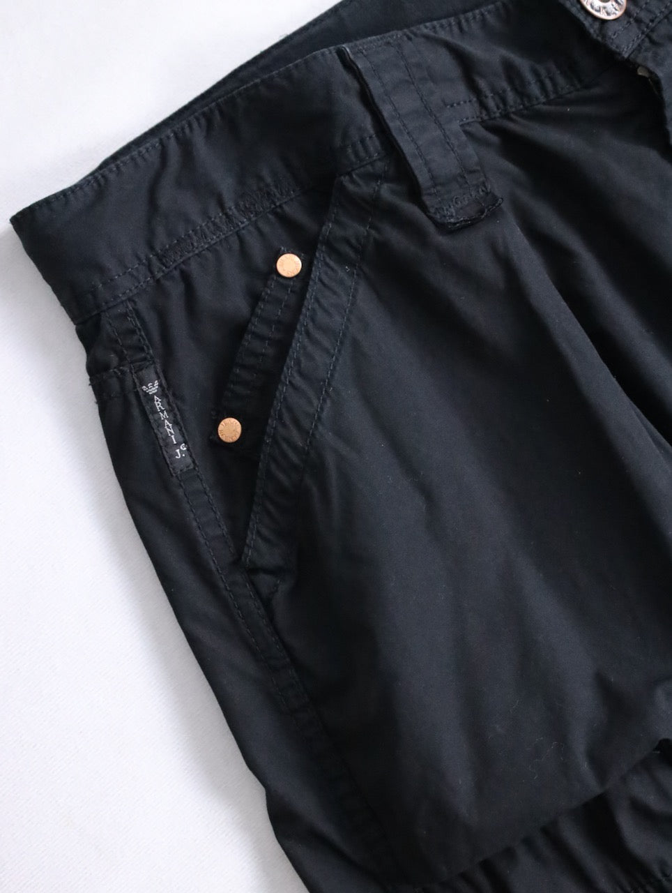 ARMANI JEANS cotton cargo shorts black
