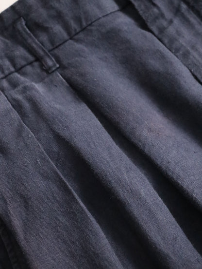 ENCINEERED GARMENTS 2tuck linen wide pants black