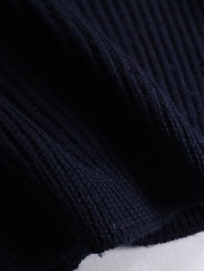 GIORGIO ARMANI rib knit cardigan navy-white-lightblue