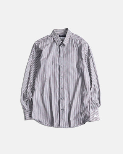 90's Dolce & Gabbana stripe shirt brown