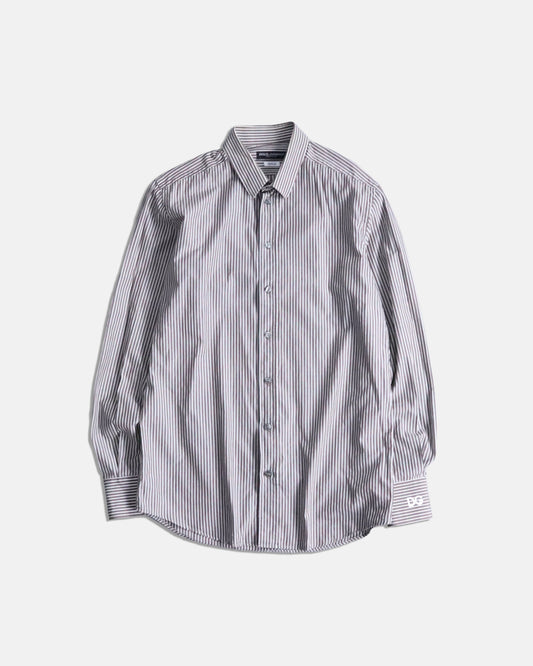 90's Dolce & Gabbana stripe shirt brown