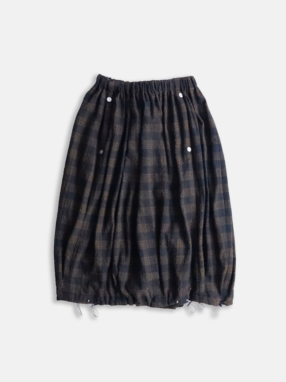Omar Afridi circle skirt browncheck