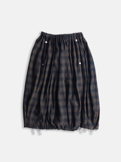 Omar Afridi circle skirt browncheck