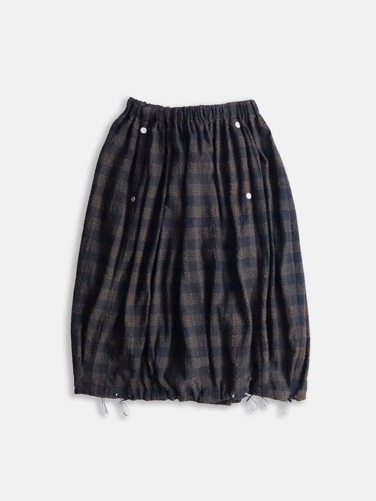 Omar Afridi circle skirt browncheck