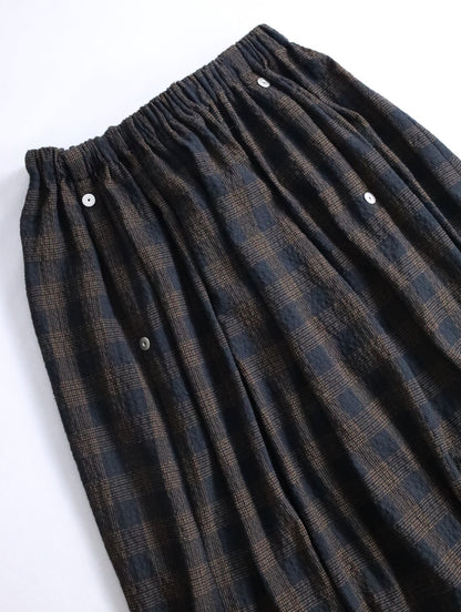 Omar Afridi circle skirt browncheck