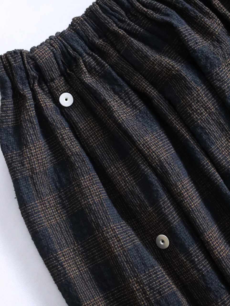 Omar Afridi circle skirt browncheck