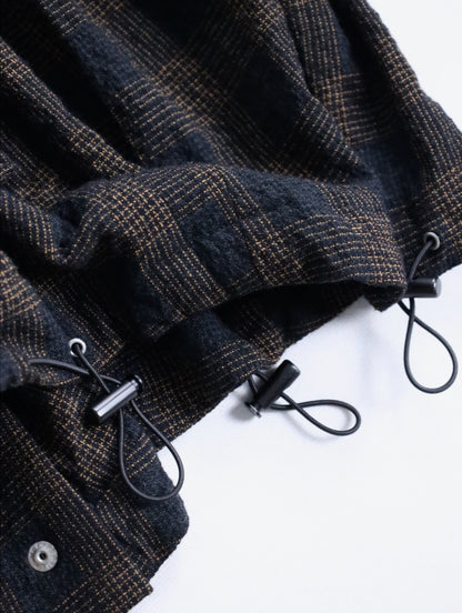 Omar Afridi circle skirt browncheck