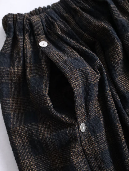 Omar Afridi circle skirt browncheck