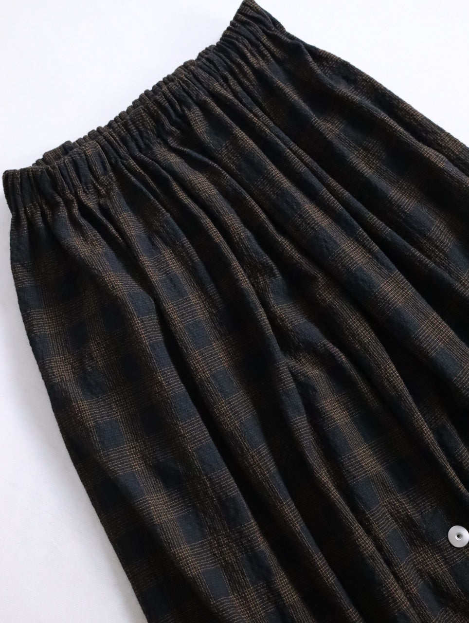 Omar Afridi circle skirt browncheck